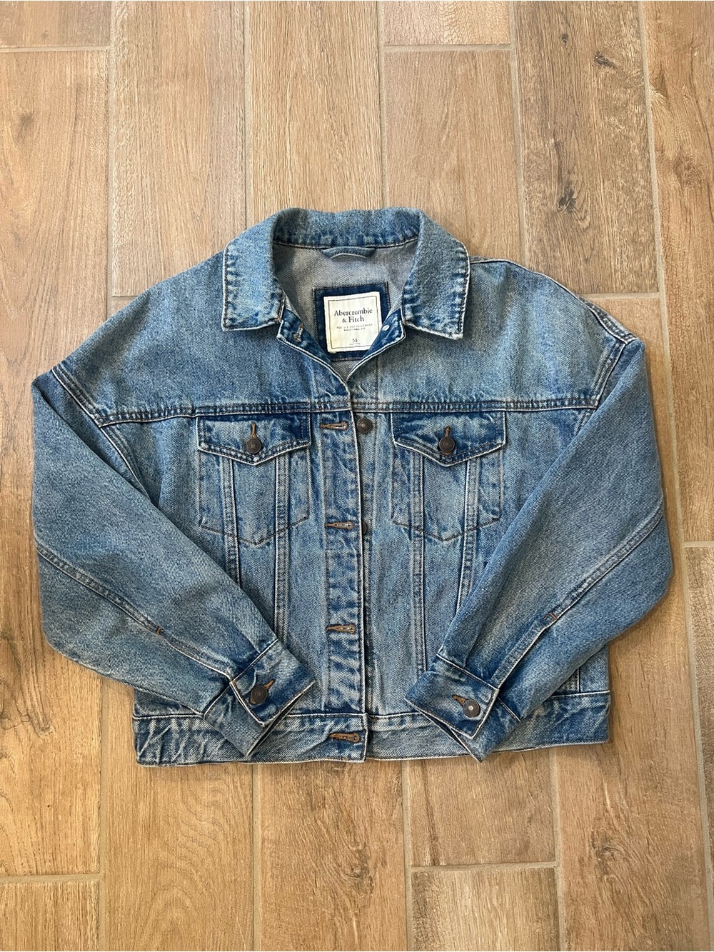 Abercrombie & Fitch Medium Wash Blue Denim Jacket
